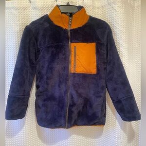 Tommy Bahama Kids Navy Blue Fleece Orange Accent Full Zip Jacket